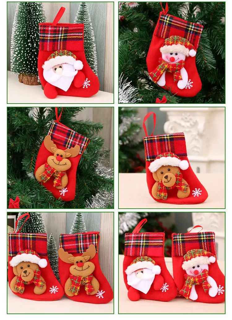 Christmas Multi-Color Embroidered Stocking with Deer & Tree Design — feature 18
