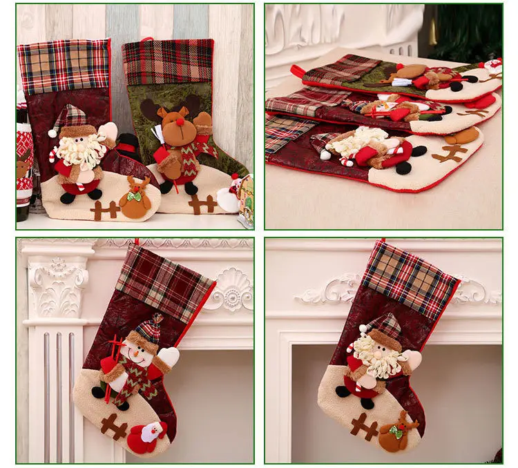 Christmas Multi-Color Embroidered Stocking with Deer & Tree Design — feature 32