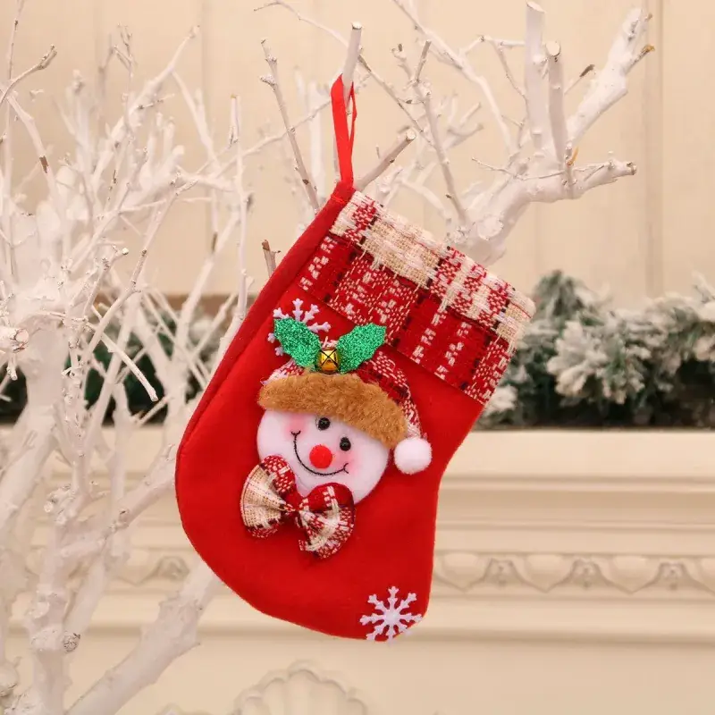 Christmas Multi-Color Embroidered Stocking with Deer & Tree Design - Image 18