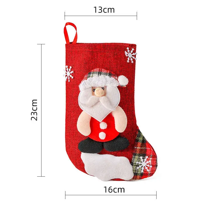 Christmas Multi-Color Embroidered Stocking with Deer & Tree Design - Image 25