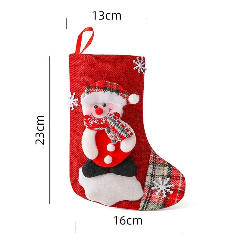Christmas Multi-Color Embroidered Stocking with Deer & Tree Design - Image 26