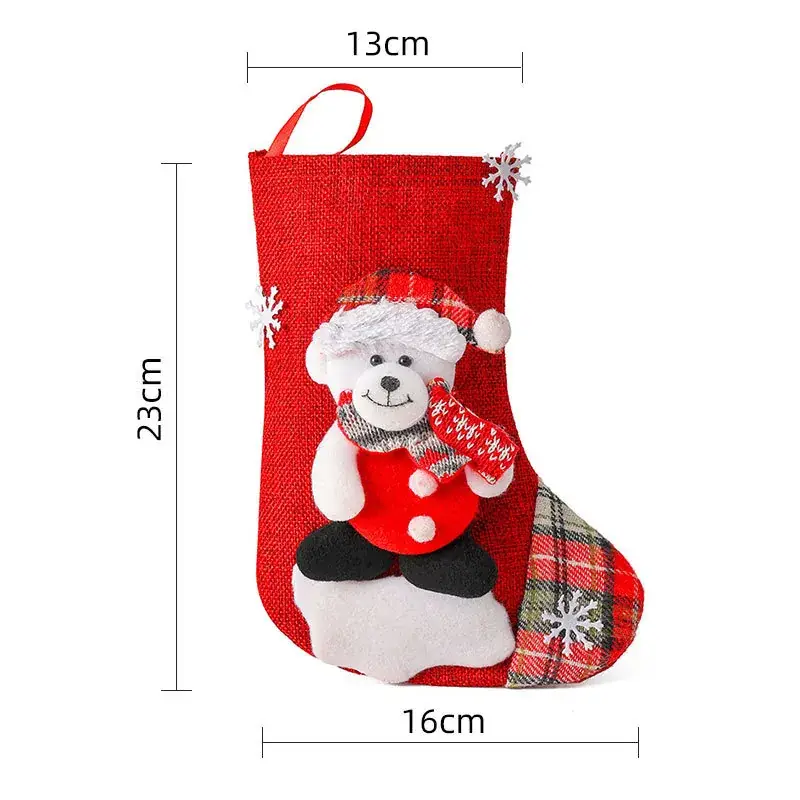 Christmas Multi-Color Embroidered Stocking with Deer & Tree Design - Image 28