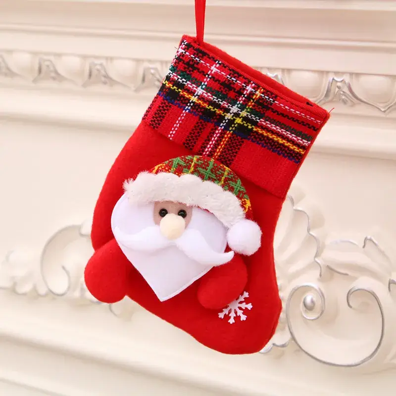 Christmas Multi-Color Embroidered Stocking with Deer & Tree Design - Image 9
