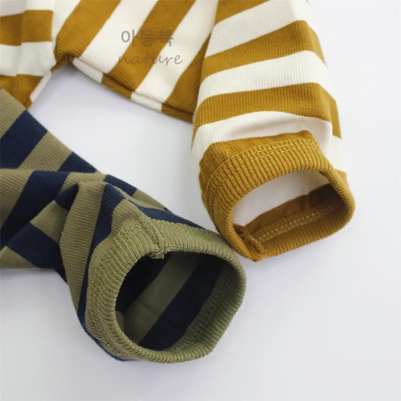 2026 Kids Striped T-Shirt Boys Base Korean Style Round Neck — feature 6
