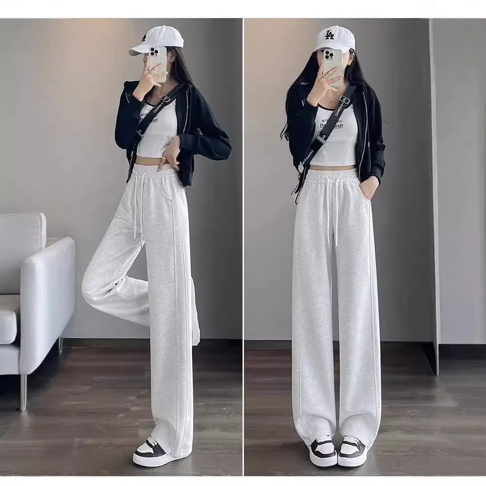 Women's High-Waist Slimming Sweatpants White New Spring Autumn 2026