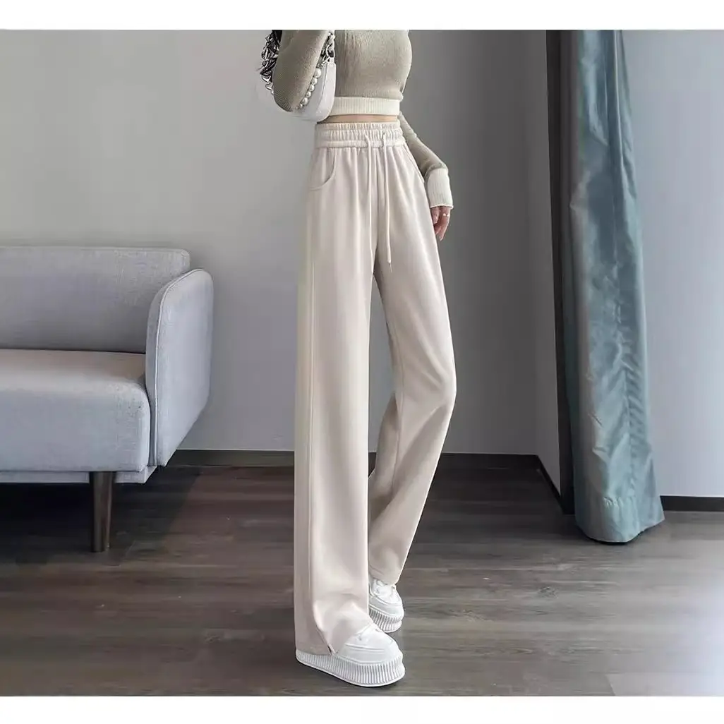 Women's High-Waist Slimming Sweatpants White New Spring Autumn 2026