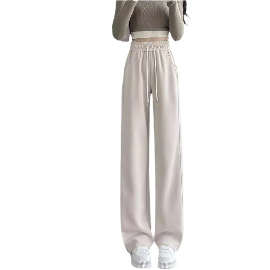 Women's High-Waist Slimming Sweatpants White New Spring Autumn 2026