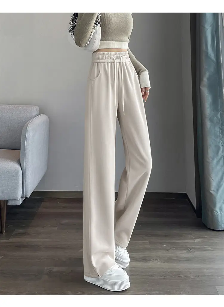Women's High-Waist Slimming Sweatpants White New Spring Autumn 2026 — feature 18