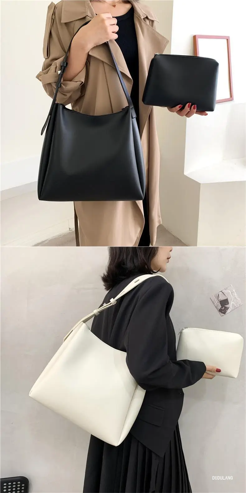 Soft Leather 2-Piece Mother Daughter Bags Set — feature 1
