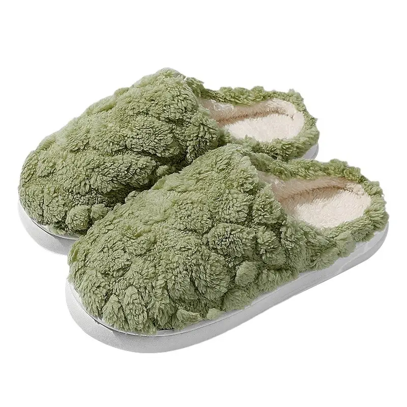 Cotton Slippers Women's 2024 Indoor Warm Dung-feeling Plush Household Winter Anti-slip New Cotton Slippers for Men's Home