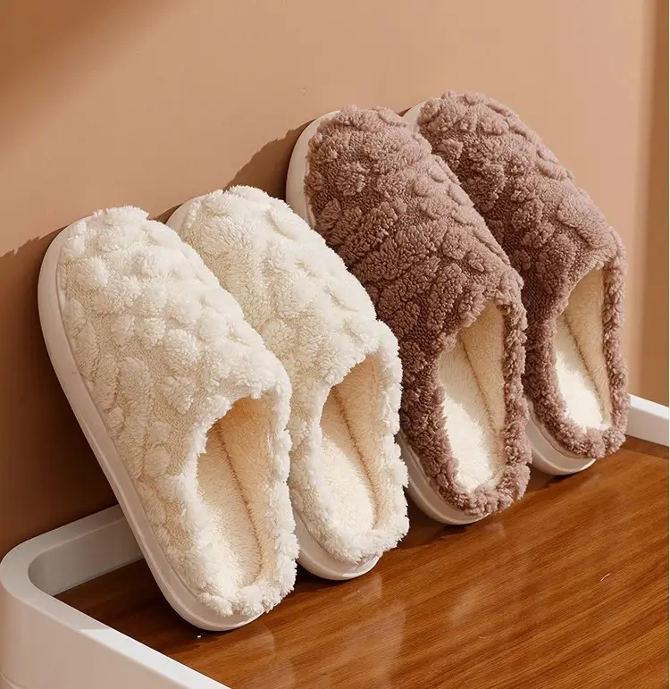 Cotton Slippers Women's 2024 Indoor Warm Dung-feeling Plush Household Winter Anti-slip New Cotton Slippers for Men's Home — feature 13