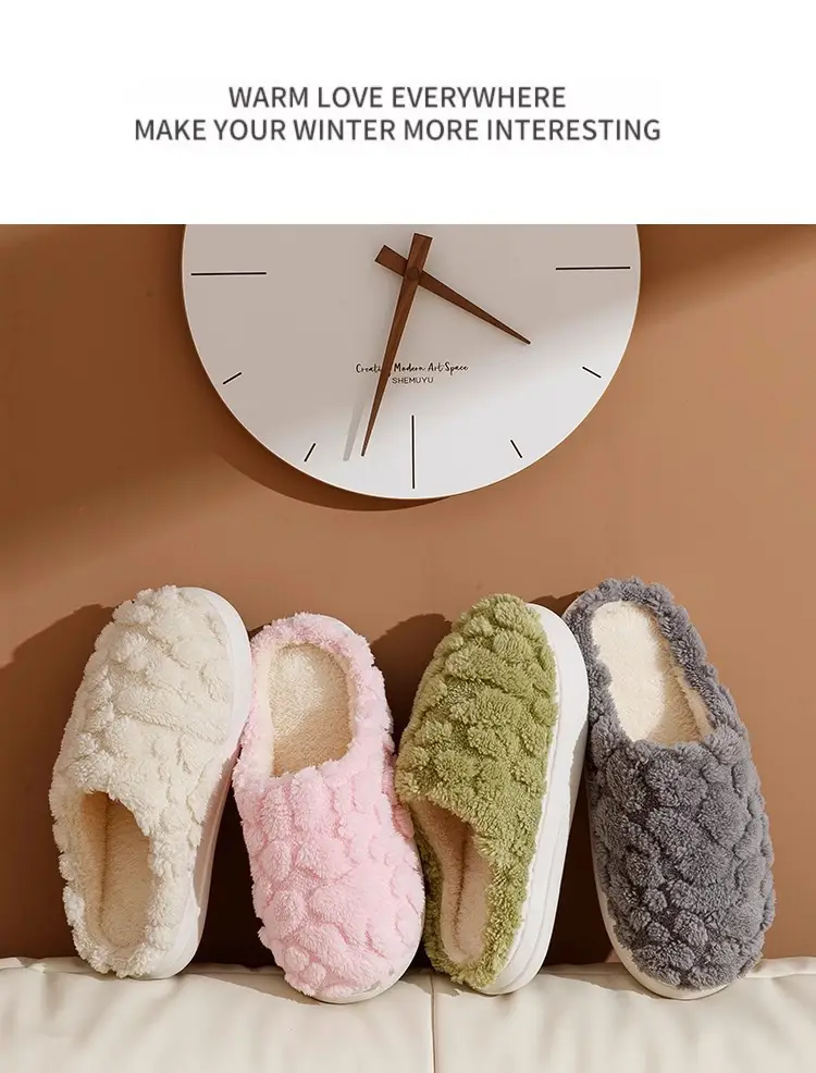 Cotton Slippers Women's 2024 Indoor Warm Dung-feeling Plush Household Winter Anti-slip New Cotton Slippers for Men's Home — feature 14