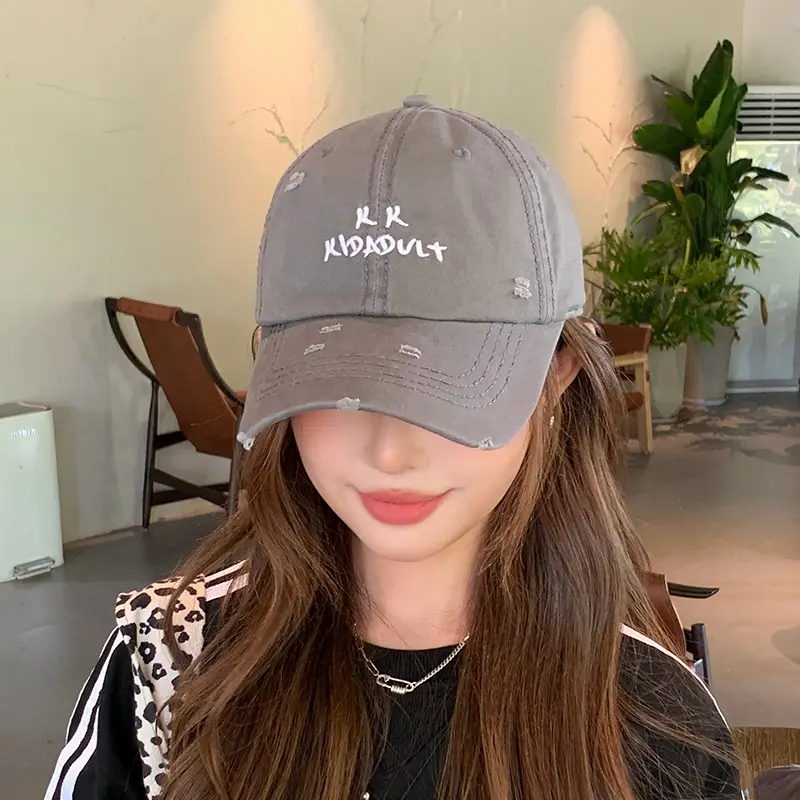 Korean Style Baseball Cap for Men Women with Letter Embroidery