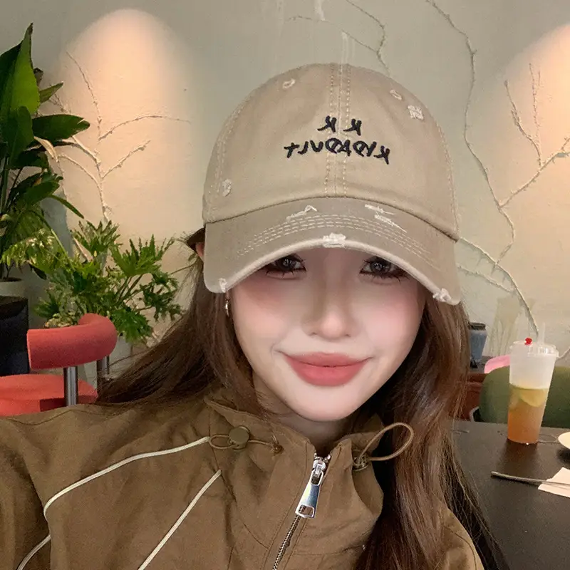Korean Style Baseball Cap for Men Women with Letter Embroidery