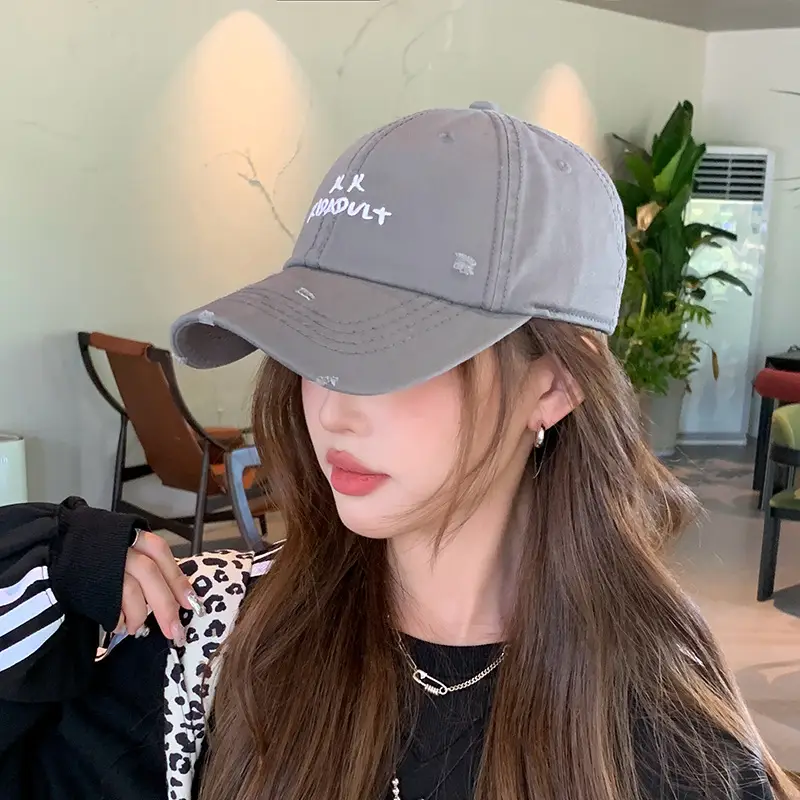 Korean Style Baseball Cap for Men Women with Letter Embroidery