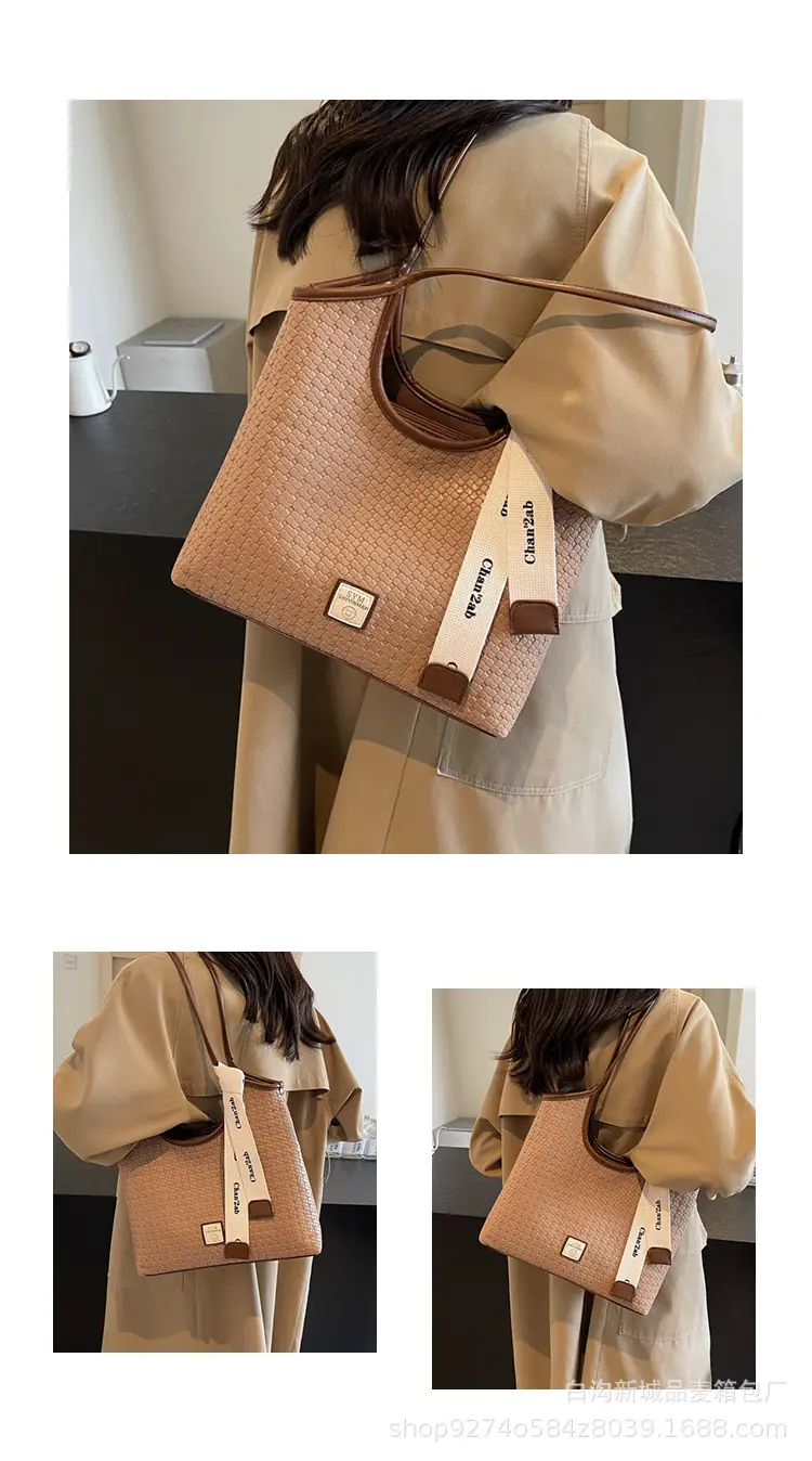 Women Woven Tote Bag Black Large Capacity 2026 — feature 10