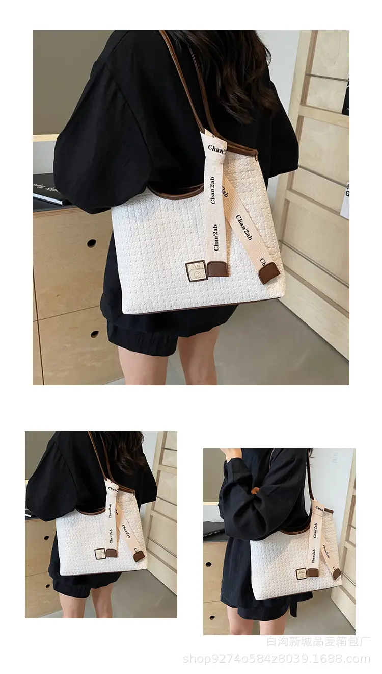 Women Woven Tote Bag Black Large Capacity 2026 — feature 12