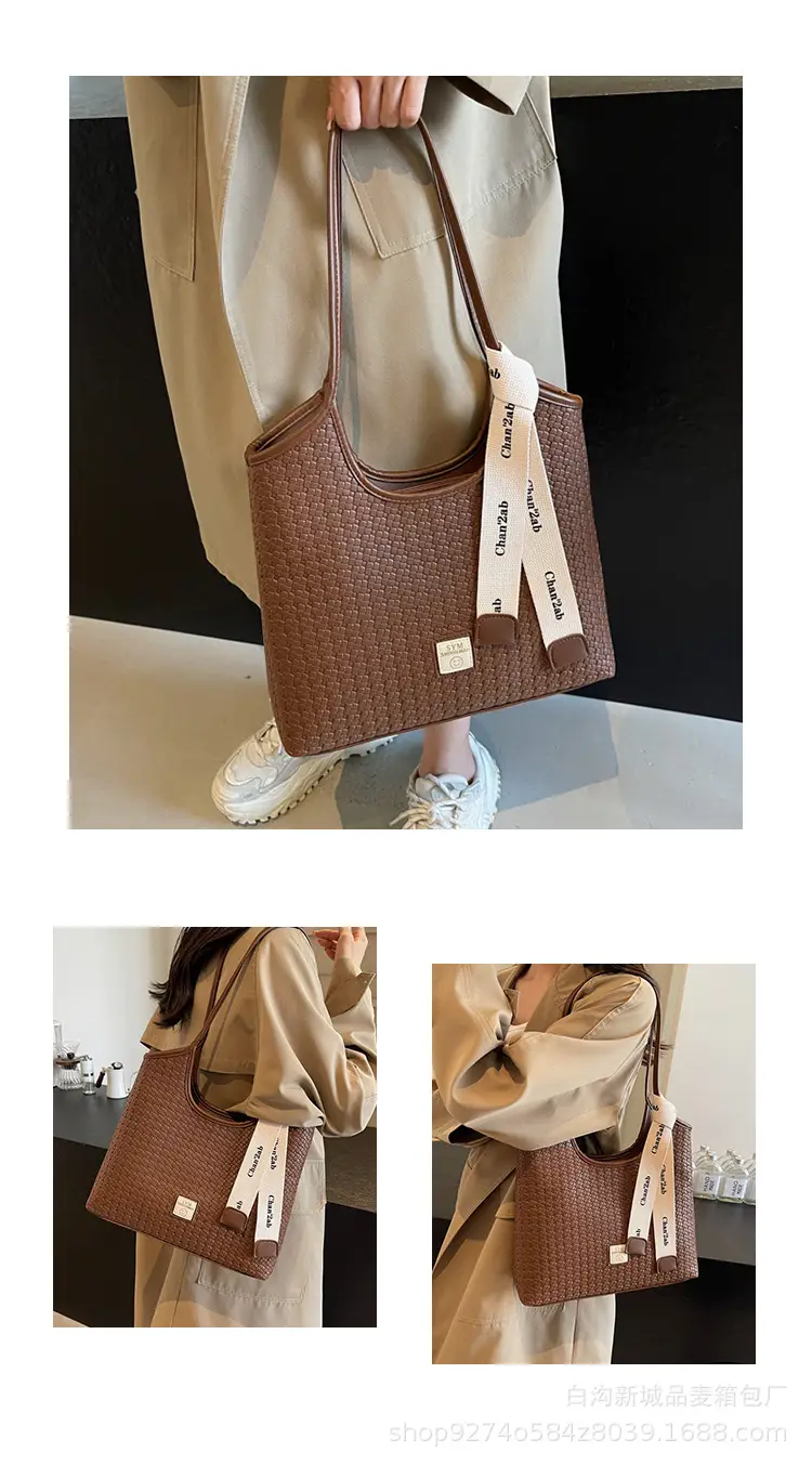 Women Woven Tote Bag Black Large Capacity 2026 — feature 13