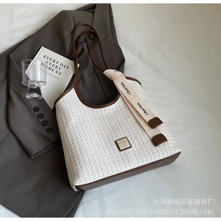 Women Woven Tote Bag Black Large Capacity 2026 - Image 2
