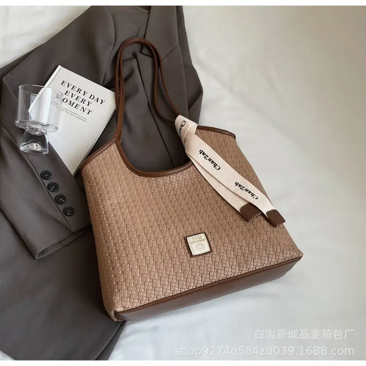 Women Woven Tote Bag Black Large Capacity 2026 - Image 3