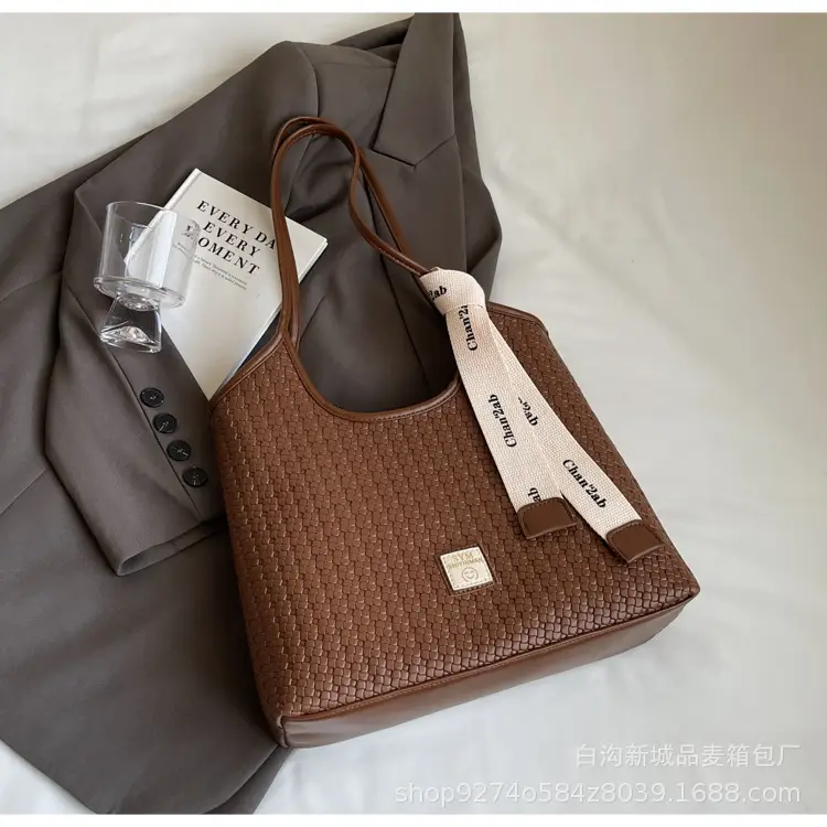 Women Woven Tote Bag Black Large Capacity 2026 - Image 4