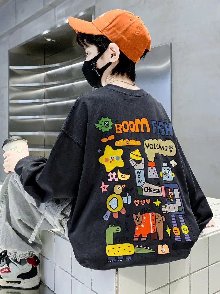 Boys Long Sleeve T-Shirt White Spring Autumn 2025 - Image 4