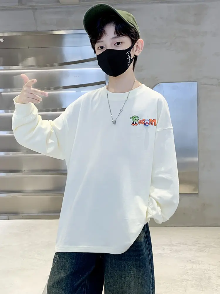 Boys Long Sleeve T-Shirt White Spring Autumn 2025 - Image 7