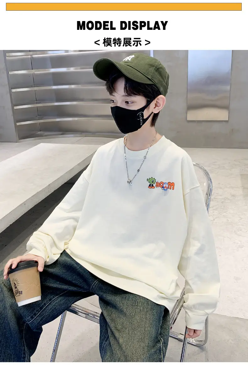 Boys Long Sleeve T-Shirt White Spring Autumn 2025 â feature 6