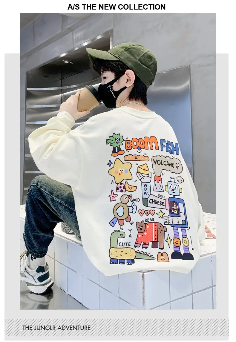 Boys Long Sleeve T-Shirt White Spring Autumn 2025 â feature 7