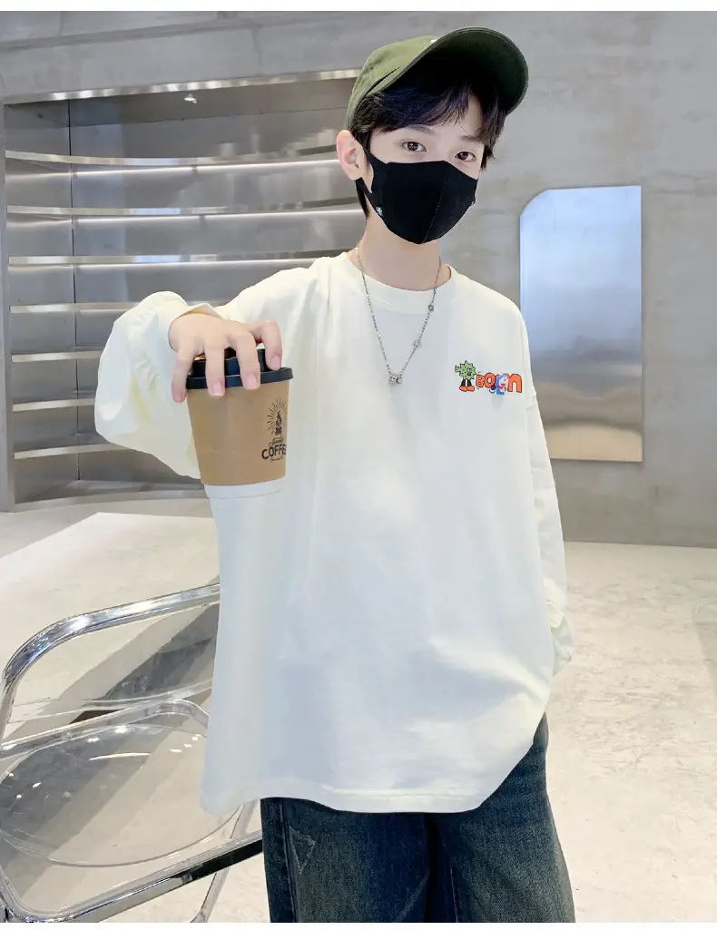Boys Long Sleeve T-Shirt White Spring Autumn 2025 â feature 8