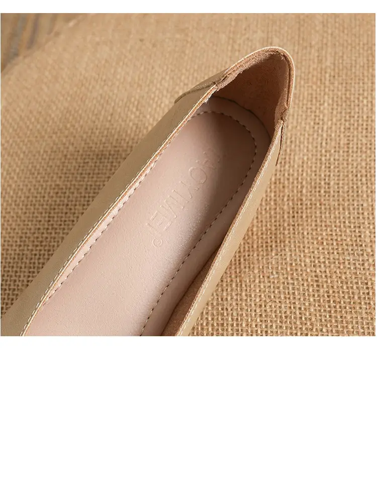 Soft Leather Granny Shoes with Chunky Heels and Pointed Toes, Women's Mid-Heel Shoes, 2024 New Spring and Autumn Versatile Soft Leather Shallow High Heels — feature 11