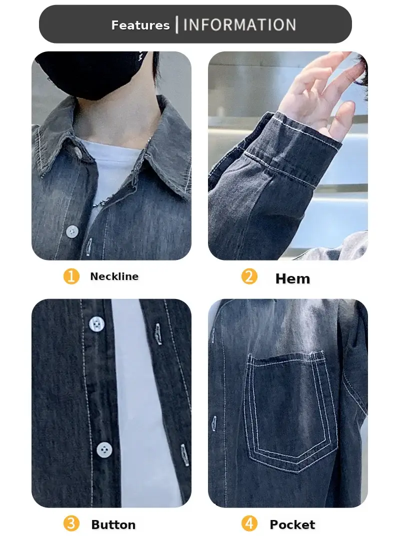 Children's Denim Shirt Boys Autumn 2025 New Grad â feature 15