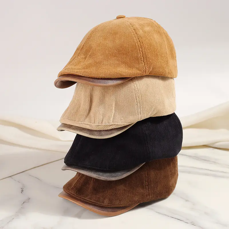 Corduroy Newsboy Cap Tan Japanese Style