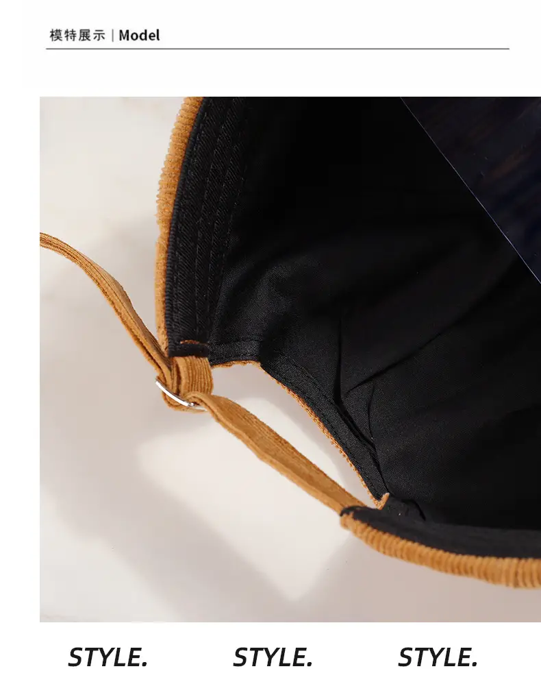 Corduroy Newsboy Cap Tan Japanese Style — feature 7