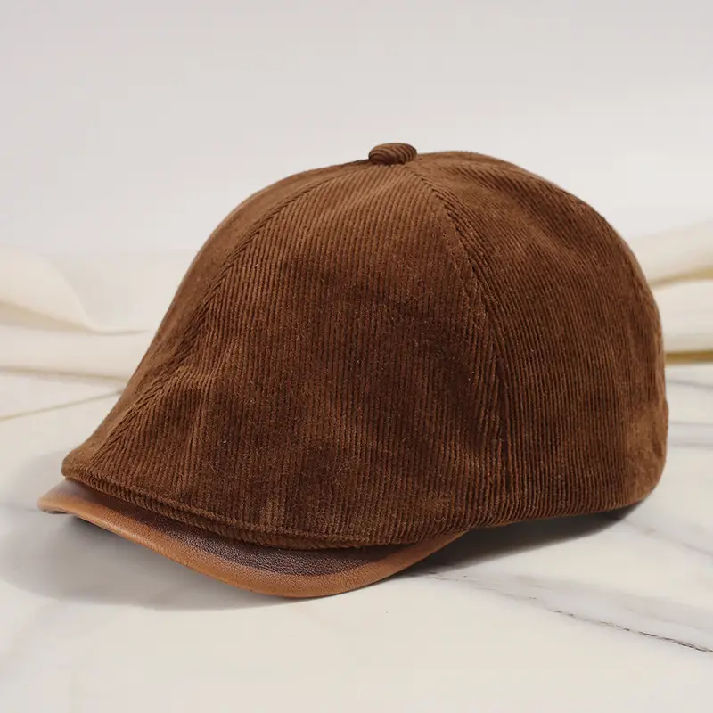 Corduroy Newsboy Cap Tan Japanese Style