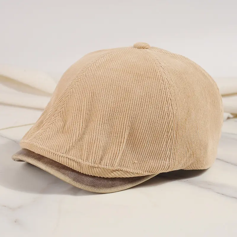 Corduroy Newsboy Cap Tan Japanese Style