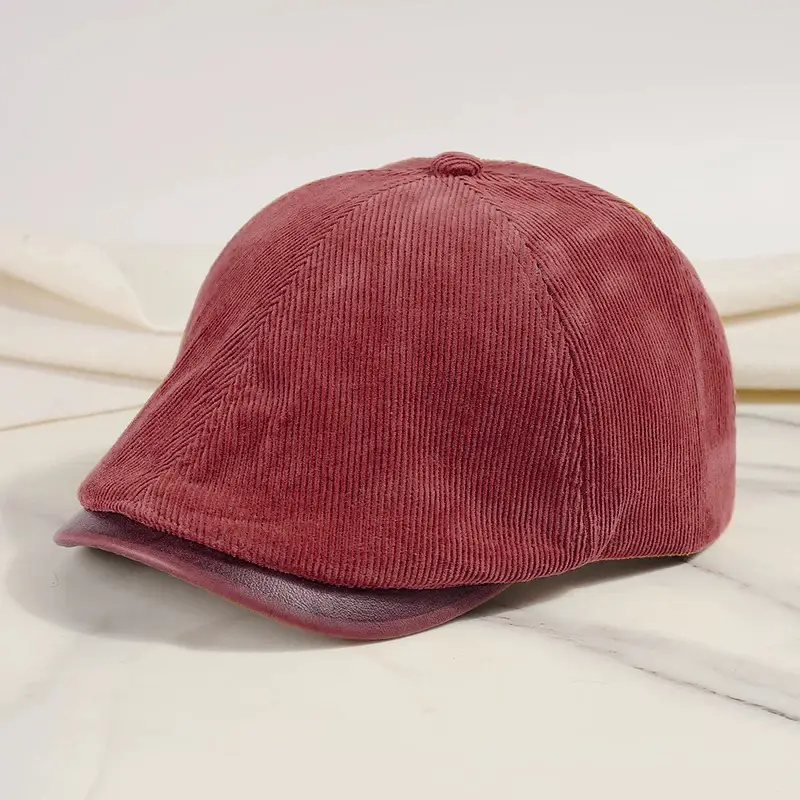 Corduroy Newsboy Cap Tan Japanese Style