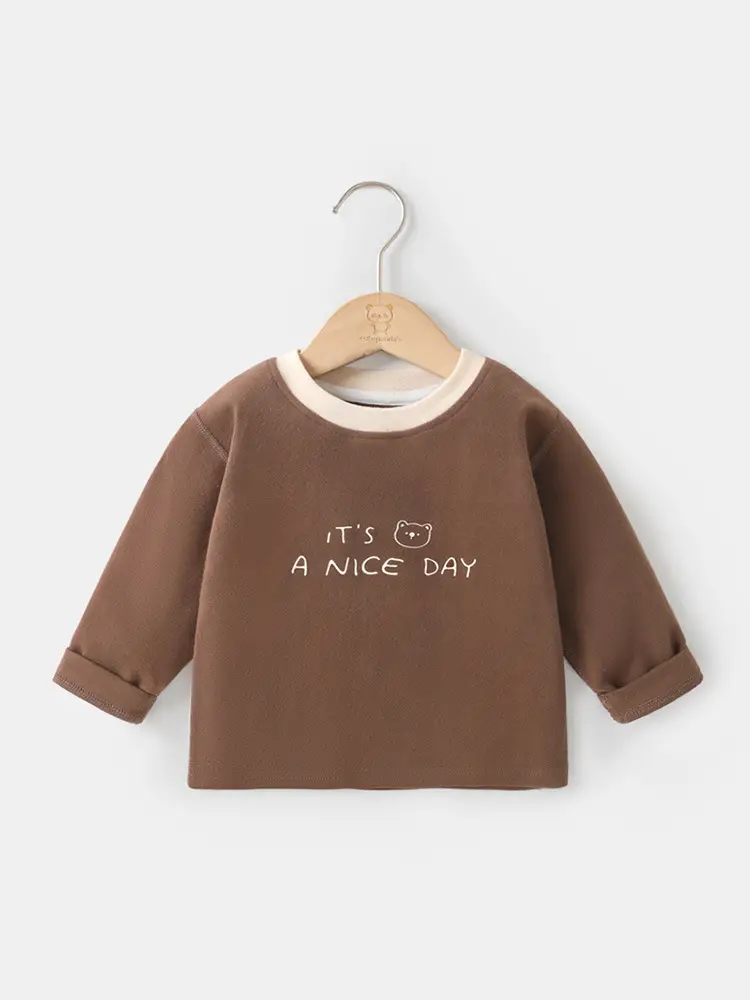 Brown Long Sleeve T-Shirt for Boys Spring Outfit - Image 7