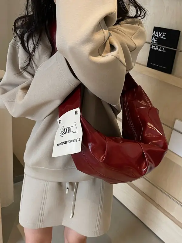 Brown Leather Underarm Bag for Women 2024 - Image 8