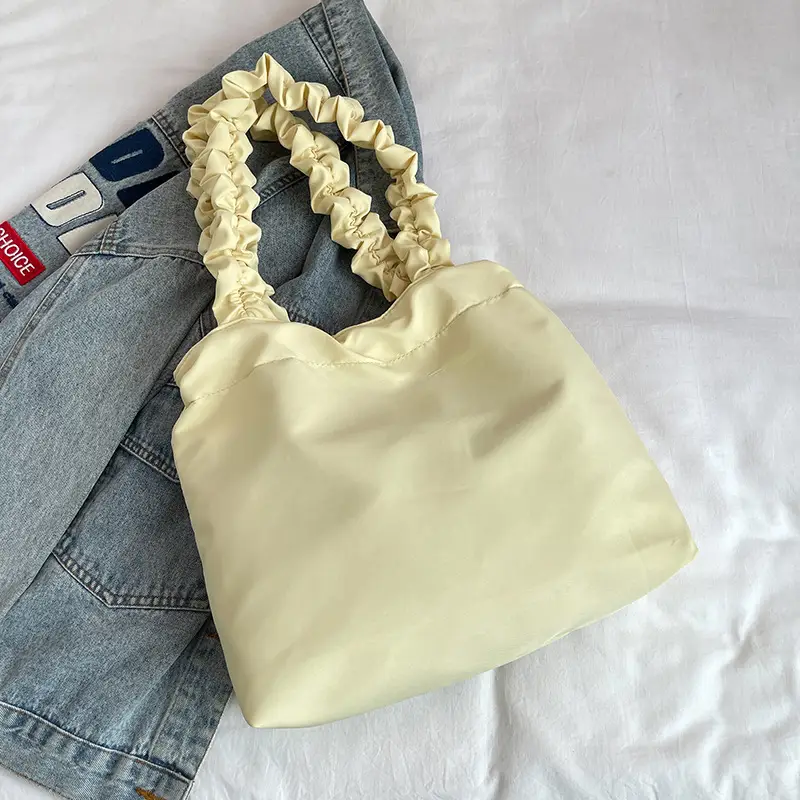 Fresh Style Pleated Tote Bag Women Summer 2024 - Image 7