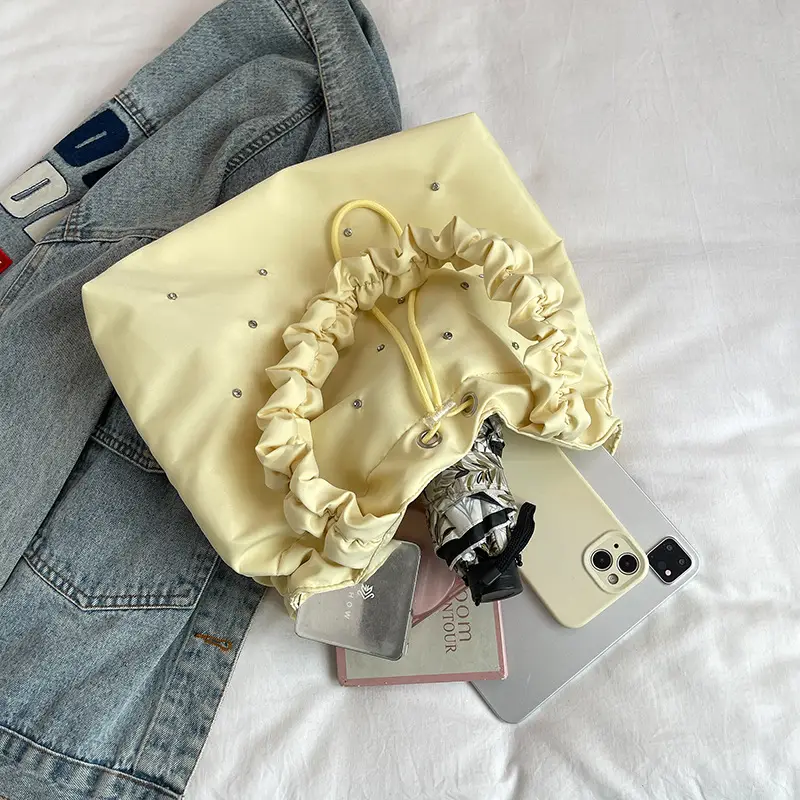 Fresh Style Pleated Tote Bag Women Summer 2024 - Image 8