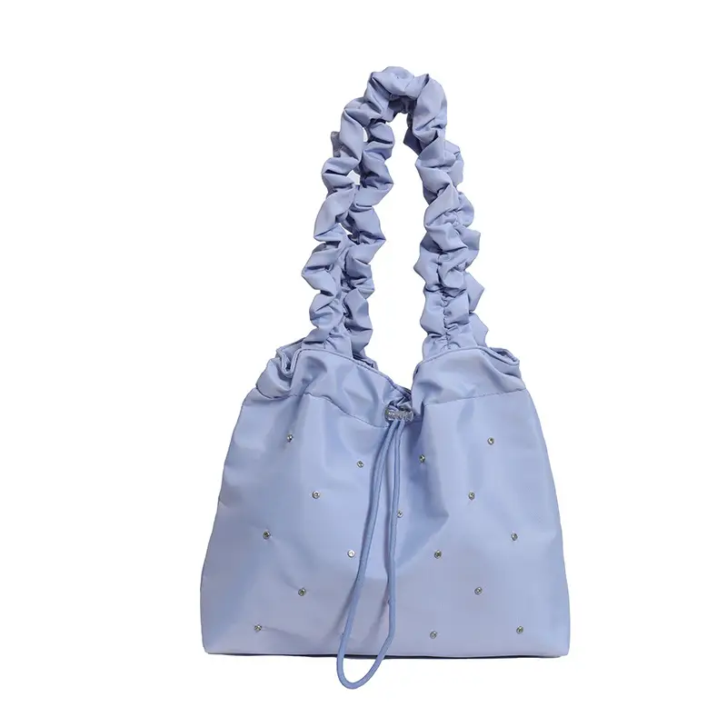 Fresh Style Pleated Tote Bag Women Summer 2024 - Image 3