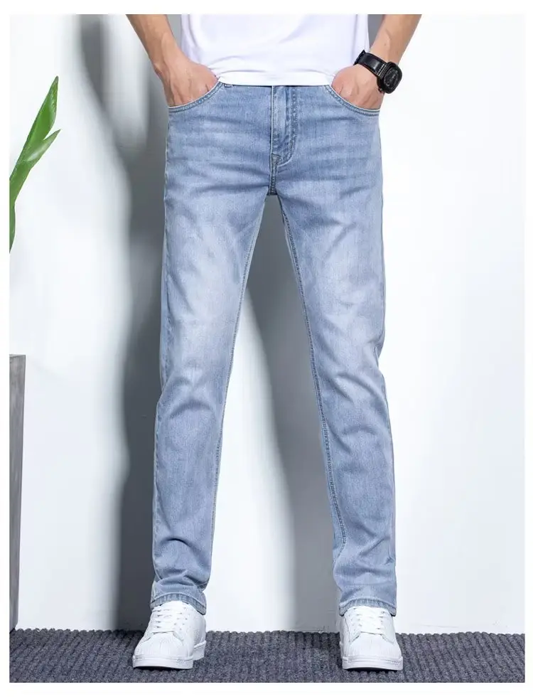Men Stretch Straight Leg Jeans Korean Style Slim Fit — feature 12