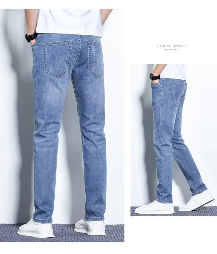 Men Stretch Straight Leg Jeans Korean Style Slim Fit — feature 15