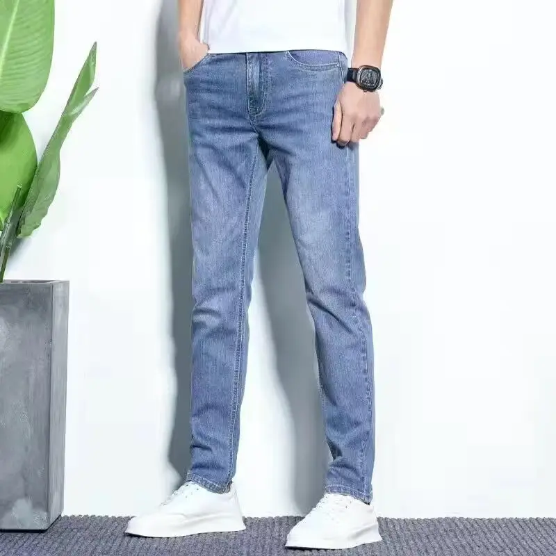 Men Stretch Straight Leg Jeans Korean Style Slim Fit — feature 16
