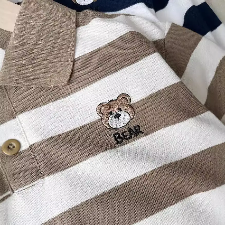 Boys Striped Polo Shirt Autumn Spring Suit - Image 2