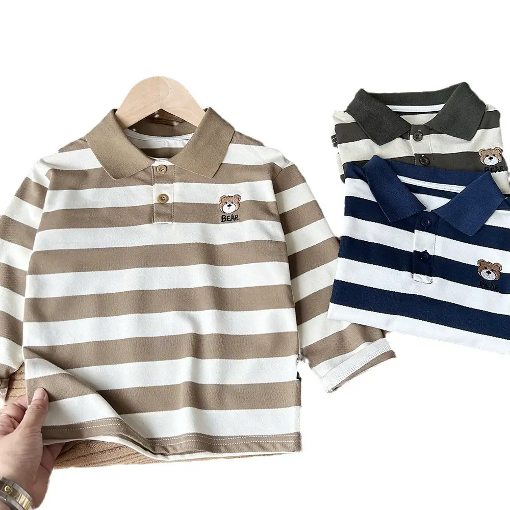 Boys Striped Polo Shirt Autumn Spring Suit - Image 5