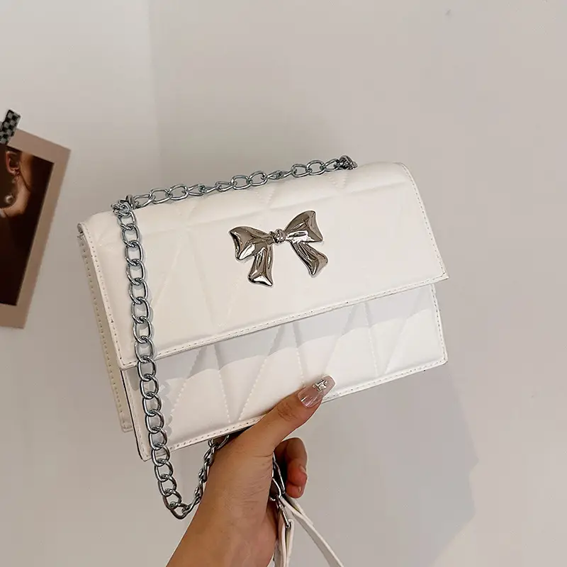 Blue Rhombic Chain Shoulder Bag 2024 New Style - Image 9