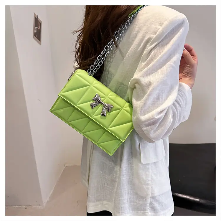 Blue Rhombic Chain Shoulder Bag 2024 New Style — feature 11
