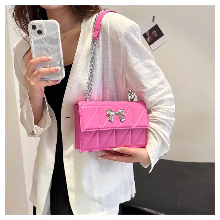 Blue Rhombic Chain Shoulder Bag 2024 New Style — feature 13